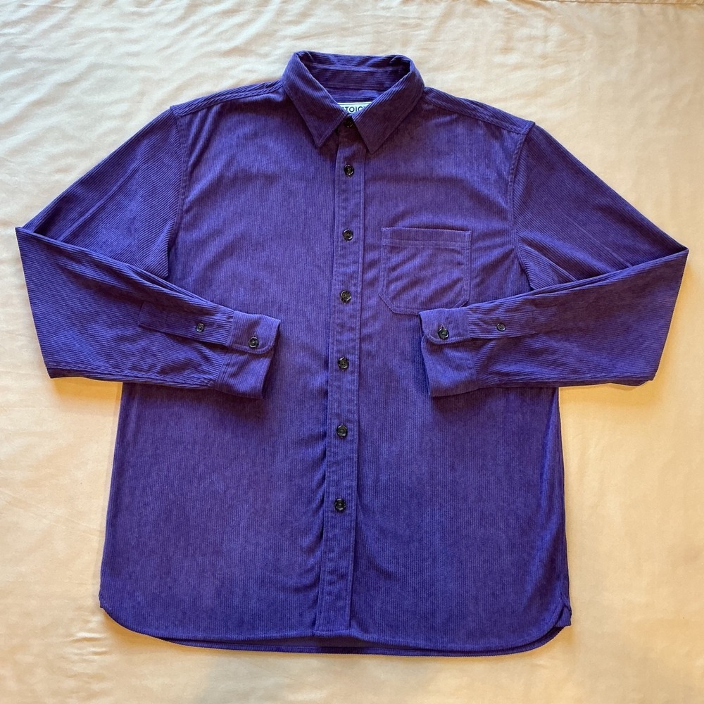 Stoic Corduroy Button-up Overshirt Shacket Men's Medium Purple Long Sleeve Shirt